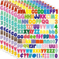 Alphabet Sticker,1''Inch 12 Sheets Multicolor Letter Stickers,Self Adhesive Vinyl Letter Stickers Mailbox Numbers,Self Adhesive Letters Stickers for Bulletin Boards Classroom Home Decor(Multicolor)