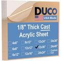 Duco USA-Made Clear Cast Acrylic Sheet 1/8 Inch Thick 12" x 36" - 8 Pack of Transparent Plexiglass Sheet - Lightweight Acrylic Board for Window Replacements, Displays, Signs, and More
