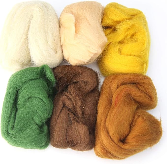 Woolbuddy Felting Wool Kit - 24 Vibrant Merino Wool Colors for Needle Felting, Wet Felting, and Crafts