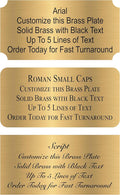 Personalized, Custom Brushed Gold Solid Brass Plate - Sizes 1x3, 1x4, 2x4, 2x6, 2x8, 3x6 - Picture Frame Name Label Art Tag for Frames, with Adhesive Backing - Indoor use only - 4 Tags