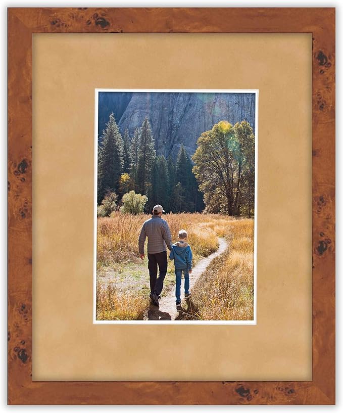 8x10 Mat Bevel Cut for 5.5x8.5 Photos - Acid Free Beige Suede Precut Matboard - For Pictures, Photos, Framing - 4-ply Thickness