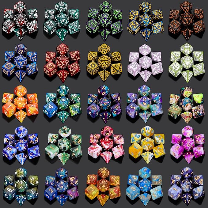 QMAY Polyhedral Dice - 8PCS Mystery Dice Set, Various Styles, Random D&D Dice Patterns & Dice Bag, DND Gifts, Suitable for Dungeons and Dragons, RPG, MTG,Role Playing Table Game