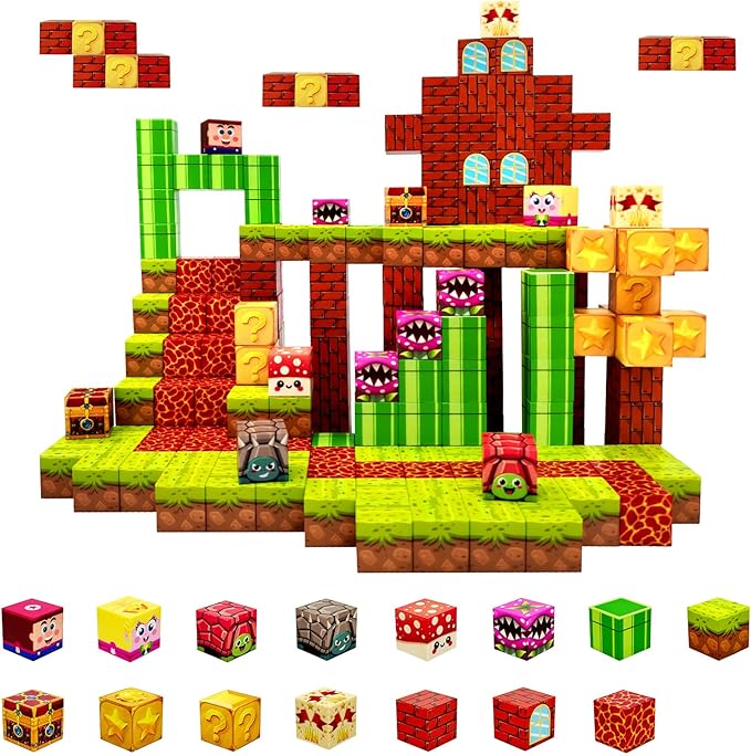 Magnetic Blocks Building Toys for Kids: 48PCS Magnetic Blocks for Kids Ages 4-8, 1" Magnet Cubes, STEM Sensory Toys for Boys & Girls, Christmas Birthday Gifts for Kid Ages 3+
