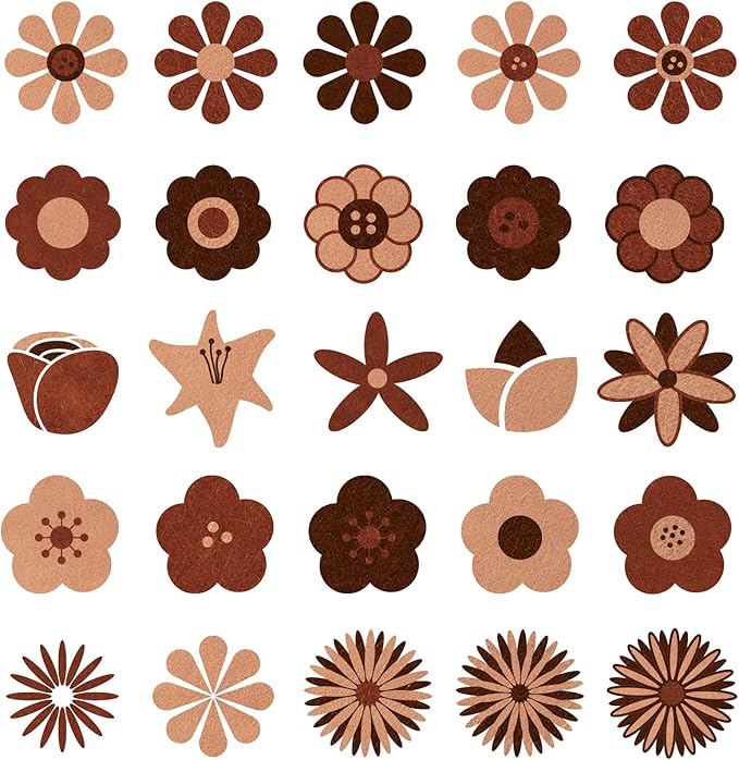 Whaline 18Pcs Felt Fabric Sheets Soft Thick Assorted Brown Craft Felt Pack for Autumn Thanksgiving Harvest DIY Craft Sewing Patchwork Art Projects, 3 Colors, 7.9 x 11.8 Inch