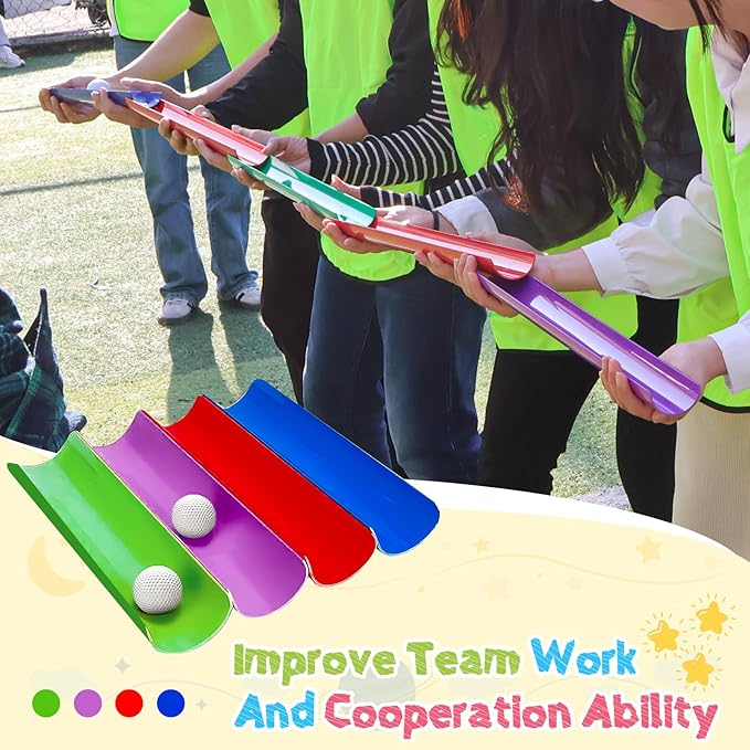 KINDEN Team Building Exercise Activities Pipeline Kit Group Games, Half Pipes Indoor Outdoor Ice Breaker Group Learning Team Work Youth Sports for Kids Teens, Children, Adults Competition Funny Games