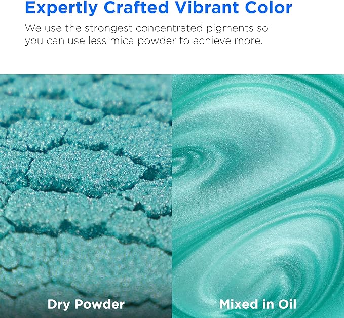 Rolio Premium Mica Powder - Celeste Blue (50G / 1.76oz) - 1 Jar of Blue Pigment Powder for Epoxy Resin, Dye, Soap Making, Nail Polish, Paint, Candle Making, Bath Bombs, Slime