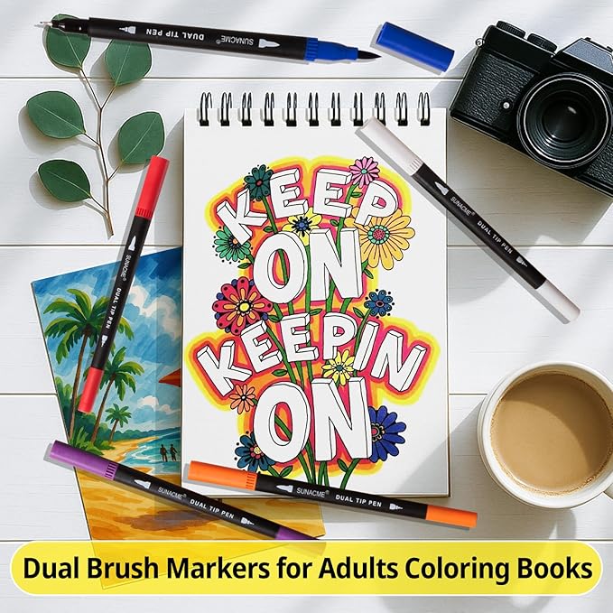 36 Dual Brush Marker Pens, 36 Colors Art Marker Set with Brush Tip and Fineliner Tip for Adults Coloring Books, Aesthetic School Art Supplies No Bleeding