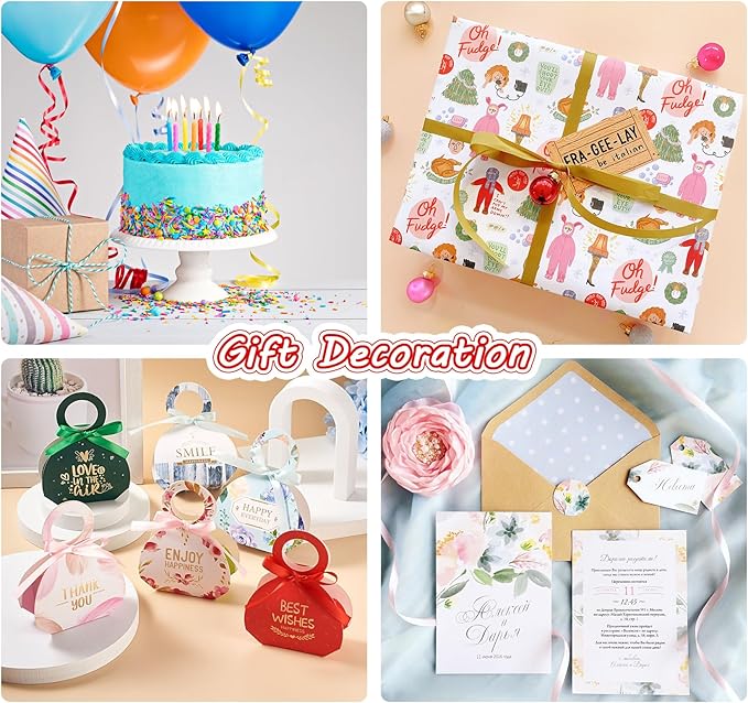 ABSOFINE 18 Colors Satin Ribbon Polyester, 1/4 inch Solid Fabric Ribbon Roll for Gift Wrapping, DIY Crafts, Wedding Christmas Birthday Party Decorations