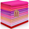 12 Rolls 8"x35"(20.5x90cm) 1.4mm Thick Soft Felt Fabric Sheet 12 Assorted Pink Series Colors Felt Pack for DIY Craft Sewing Squares Nonwoven Patchwork