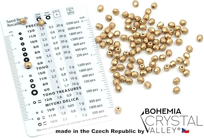 0.88oz (Approx. 500 Beads) Mix of Faceted Fire Polished Pressed Czech Glass Beads, Sparkling Shiny Mix BCV