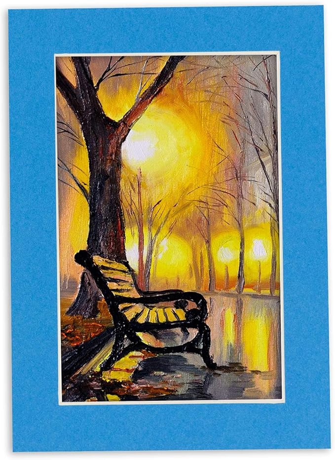6x8 Mat for 8x10 Frame - Precut Mat Board Acid-Free Bay Blue 6x8 Photo Matte Made to Fit a 8x10 Picture Frame, Premium Matboard for Family Photos, Show Kits, Art, Picture Framing, Pack of 10 Mats