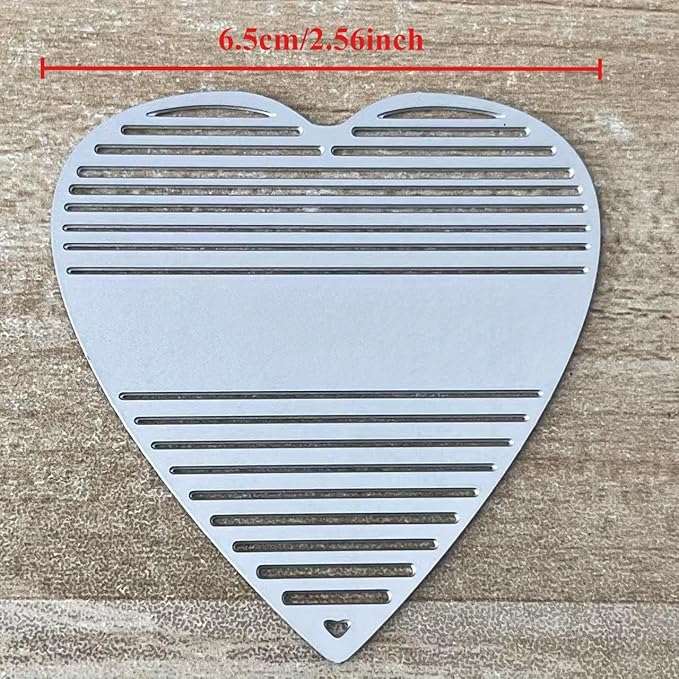 Lapoo Geometric Cutting Die for Scrapbooking - Durable, Cut Stencils for DIY Scrapbook Photo Album Decorative Paper Card, Card Making Supplies (Striped Heart 2.6 x 2.6 in)