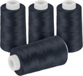4 Pack Navy Blue Thread, 3000 Yards Denim Thread for Jeans, Polyester Sewing for Serger&Overlock, Quilting, Piecing, Sewing Machine