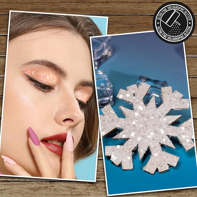 LEOBRO White Glitter, 160g/5.64oz Clear White Chunky Glitter for Crafts, Resin, Body Nail, DIY Decorations
