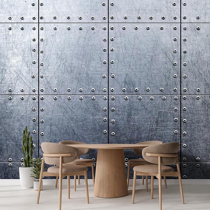 wall26 Wall Sticker/Wall Mural Metal Background, Not Peel and Stick, Non-Woven Wallpaper Decorative for Bedroom, Living Room,Office - 120x192 inches