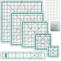6 Pcs Quilting Rulers and Templates, Quilt Ruler, Acrylic Square Ruler, with Silicone Non-Slip Mat and Storage Bag (3.5"x3.5", 5"x5", 8"x8", 10"x10", 12.5"x12.5", 2"x12")