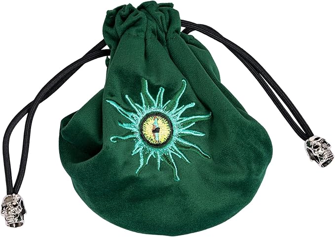 Green Large Dice Bag D&D Cute Storage Bag for Role Playing Games Tabletop Games - Capacity 100+ Polyhedral Dice