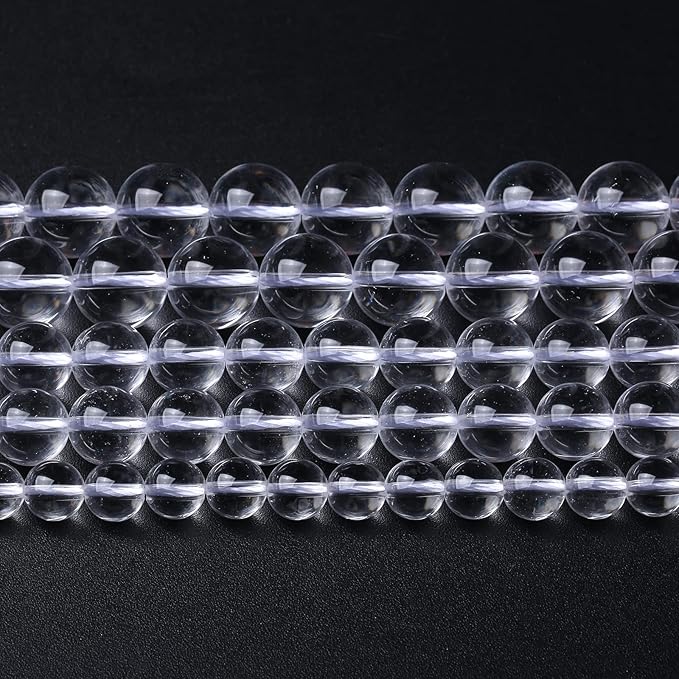 AAAAA Natural Clear White Crystal Quartz Beads Round Loose Spacer Beads for Jewelry Making DIY Bracelets Crystal Energy Healing Power Stone 36pcs 10mm 15 Inch