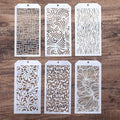 DIY Decorative Stencil Template for Scrapbooking Painting on Wall Furniture Crafts,Set of 6 (Tree Grain)