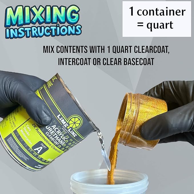 LiME LiNE Sprayable Metal Flake Paint Additive: Solvent Resistant Glitter for Automotive Custom Painting (Copper.)
