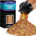LEOBRO Ancient Gold Glitter, 160g/5.64oz Holographic Chunky Glitter for Crafts, Resin, Nail Body, Tumblers, Party Decorations