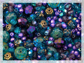 0.88oz of Blue Purple Mix of Czech Faceted Fire Polished Beads (Round, Catherdal, Rondelle)