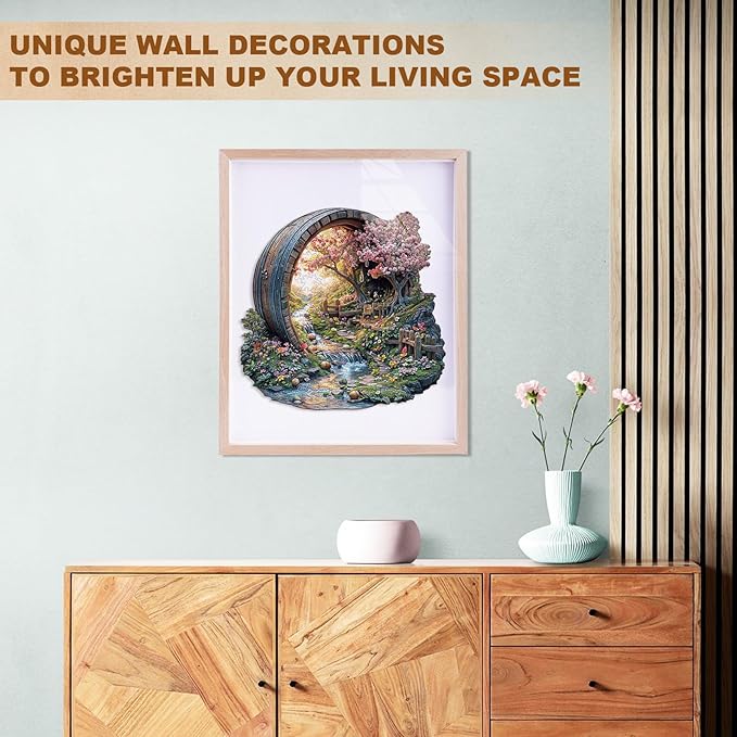 Wooden Puzzles for Adults, Spring Flower Wooden Jigsaw Puzzle for Adults, 200 Piece Unique Animal Shape Wood Puzzles Adult, Birthday Party Gifts for Friends & Family Game Home Decor (M-11.4 * 11.2in)