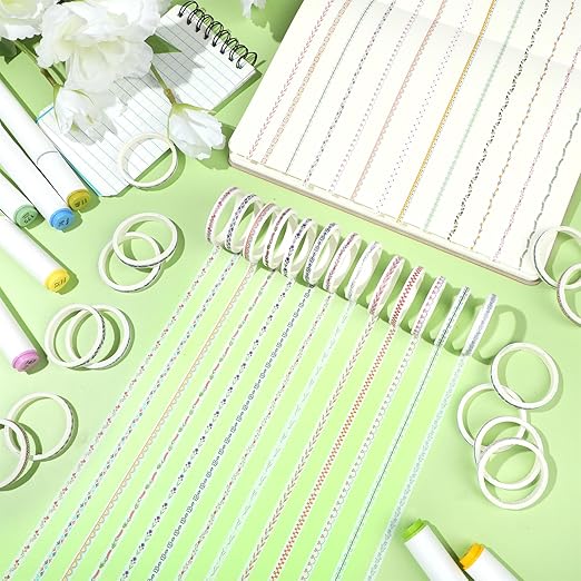 EORTA 30 Rolls Floral Washi Tapes Set, Slim 5mm Plants Masking Tape, Decorative Sticker for Detailed Scrapbooking, Arts, Wrapping, Journaling, Planners, DIY Crafts, 0.19inch Wide