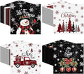 Janlaugh 200 Pcs Christmas Paper Napkins Disposable Snowman Cocktail Napkins Decoupage 2 Ply Snowflake Dinner Napkins Santa Beverage Napkins for Xmas Winter Table Decor(Black,Snowman)