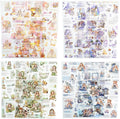 4Pcs Girl Pre-Cut Sticker Books, PET and Washi Designs for Scrapbooking, Journaling Supplies, Junk Journal Ephemera, Includes Organizer