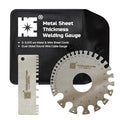 Cosmostar 2 Pcs Stainless Steel Welding Gauge Set – Wire & Metal Sheet Thickness Gauge, 25-3,000 um Wet Film Comb + Dual-Sided Round Wire Cable Gauge for Welding Material & Sheet Measurement