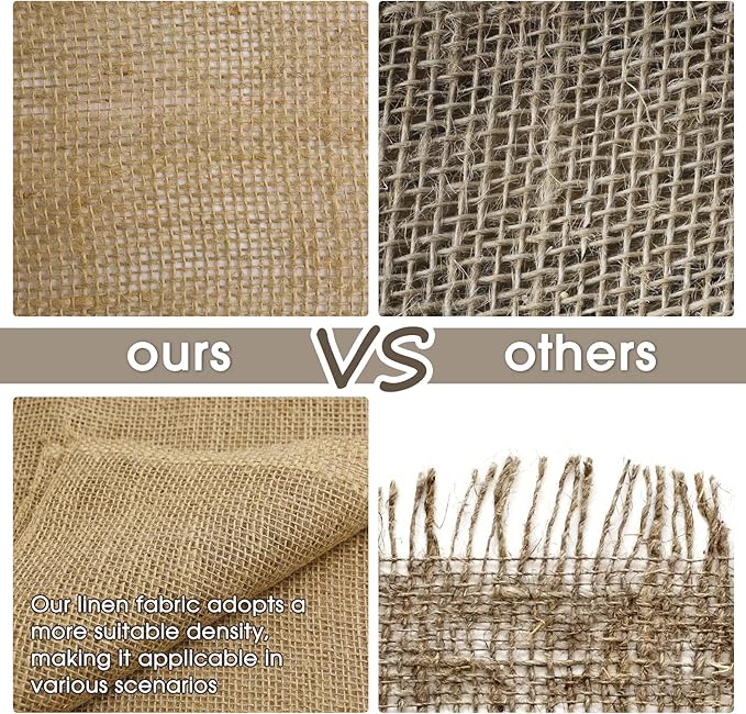 Burlap Fabric - Garden Burlap Fabric Roll Natural Jute Outdoor Fabric Burlap Weed Barrier Trees Trunk Wrap for Crafts Farmhouse Gardening Table Decor for Crafts (19.7" x 20 Feet)