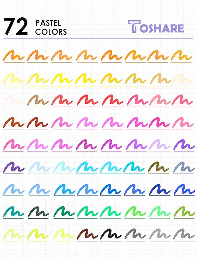 Dual Tip Markers, Double Brush Art Markers Set with Fine Tip and Brush Tip for Adult Coloring Book, Hand Lettering, Calligraphy & Drawing, Art Supplies Kit for Kids and Adults (72 Colors)