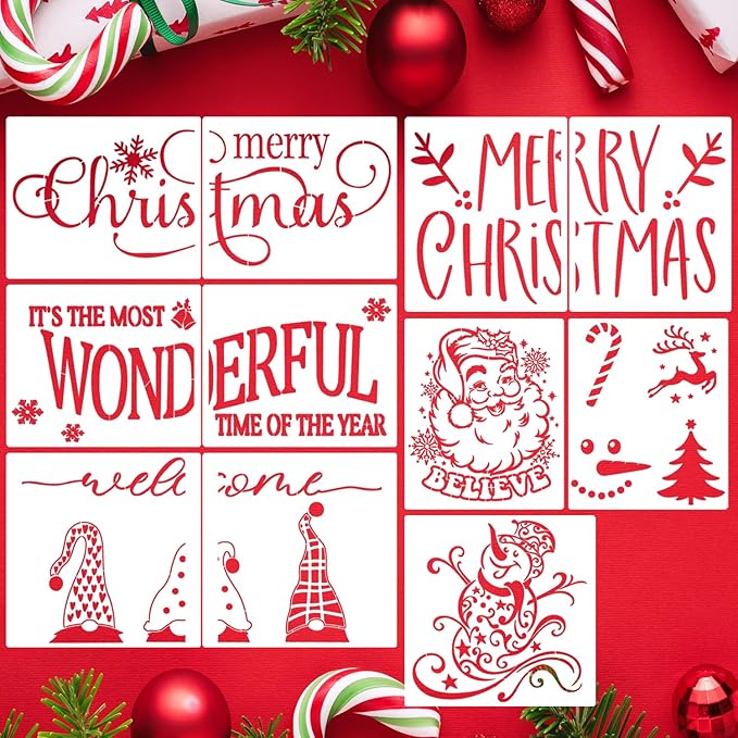 Christmas Stencils for Door Mats 23.6” Christmas Doormat Stencils for Crafts Reusable Holiday Stencil for Doormats Wood Fabrics Decor