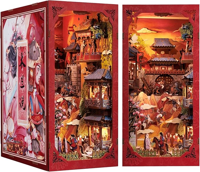 CUTEBEE Book Nook Kit - DIY Miniature House Kit for Adults and Teens, Dollhouse Booknook Tiny House Model Build Bookshelf Decor, Gifts for Family, Friends