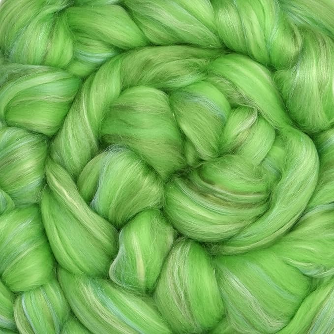 Merino Silk Luxe Tonal Designer Blend. Superfine Merino, Mulberry Silk, Tussah Silk. Top Roving for Spinning or Felting. Secret Garden 4oz