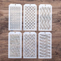 DIY Decorative Wave Stencil Template for Scrapbooking Painting on Wall Furniture Crafts, Set of 6 (Wave)