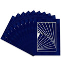 Pack of Ten Acid Free 11x14 Mats Bevel Cut for 8.5x11 Photos - Brooke Blue Suede Precut Matboards With Backing Boards and Self Seal Photo Mat Bags For Pictures, Photos, Framing - 4-ply Thickness