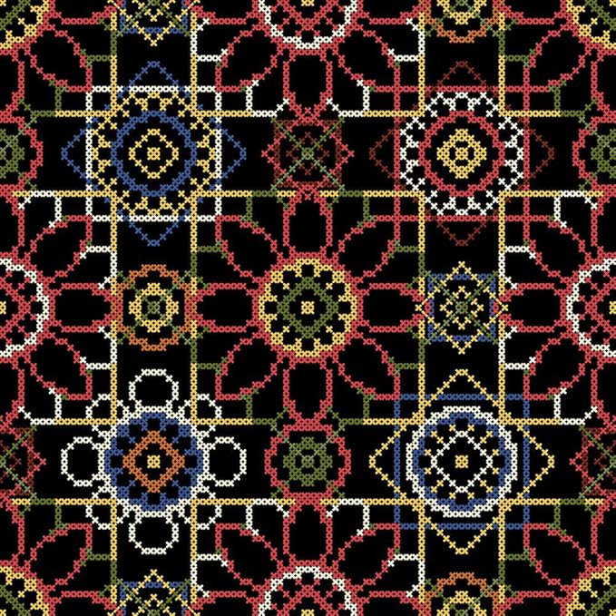 Caydo 2 Pieces 14 Count Classic Reserve Aida Cloth Cross Stitch Cloth, 25 by 18-Inch Big Size, Black