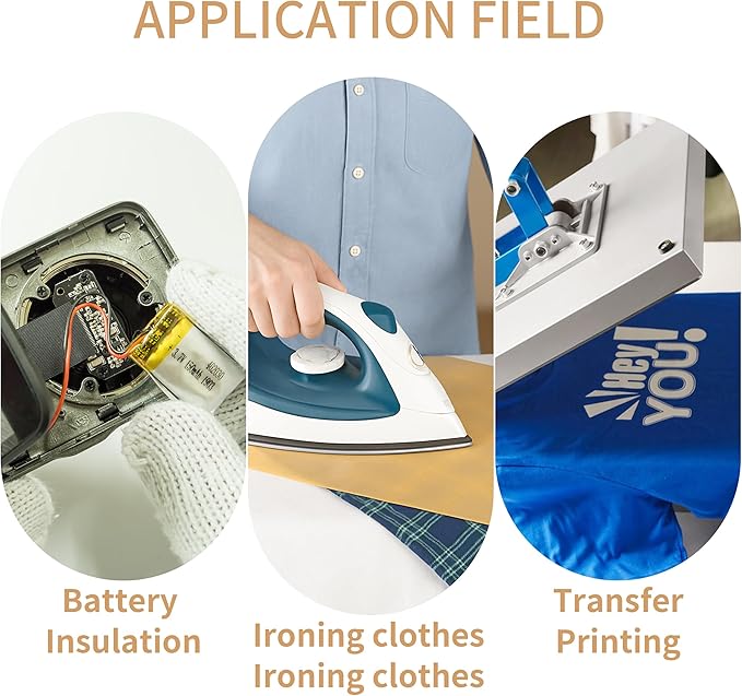 Teflon Sheets for Heat Press - 8 Pcs 16 in x 12 in Reusable and Non-Stick Teflon Paper with 8 Rolls Waterproof and Oilproof Heat Resistant Tape, No Residue with High Insulation for Printing