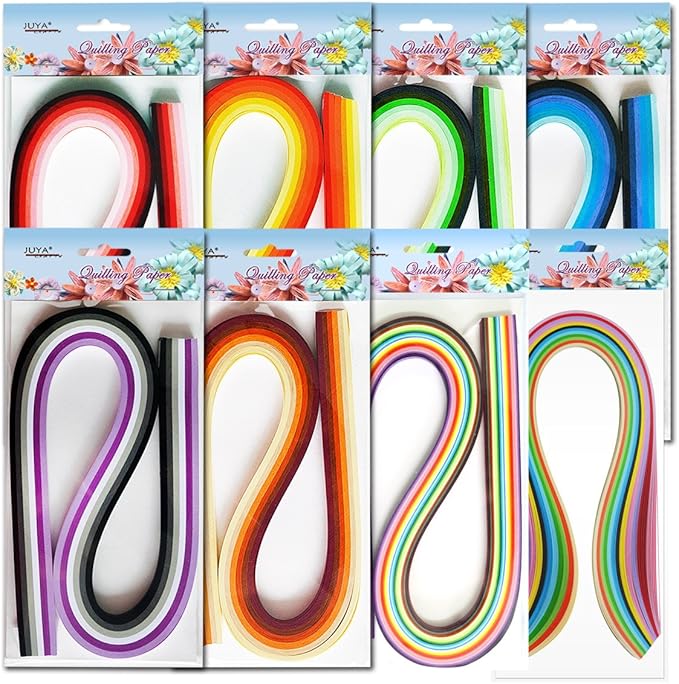 JUYA Paper Quilling Kit with Blue Tools 960 Strips Board Mould Crimper Coach Comb (Paper Width 3mm)