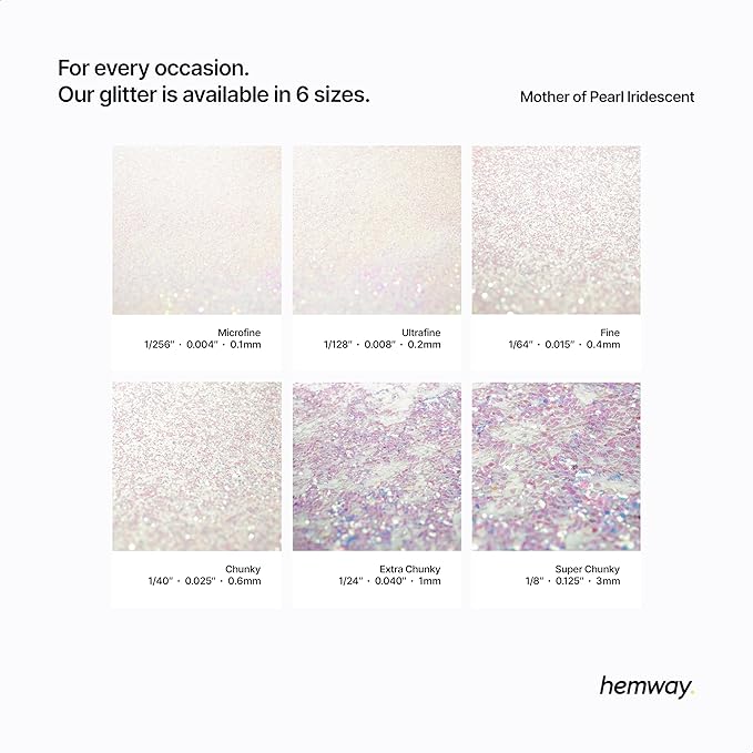 Hemway Polyurethane & Epoxy Resin Glitter 100g / 3.5oz Metallic Crystal Flake Additive for Flooring Jewelry Tumblers Glass Pigment - Microfine (1/256" 0.004" 0.1mm) - Mother of Pearl Iridescent
