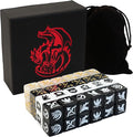 MTG dice Set with counters for Final Fantasy MTG - 50 dice Including keyword, +1 to +6, and -1 to -6 counters - Comes with Storage Box and Pouch (Pattern Version)