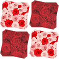Paper Napkins 80 Pack 2 Ply Floral Beverage Luncheon Dinner Paper Napkins Rose Flower Print Disposable Napkins for Wedding Anniversary Celebrations, 6.5X6.5 Inches Folded