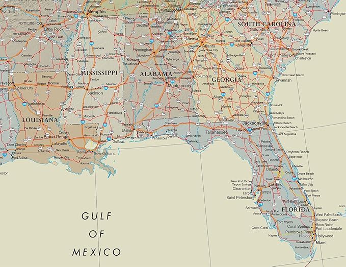24x36 United States, USA Contemporary Premier Wall Map Poster (24x36 PAPER)