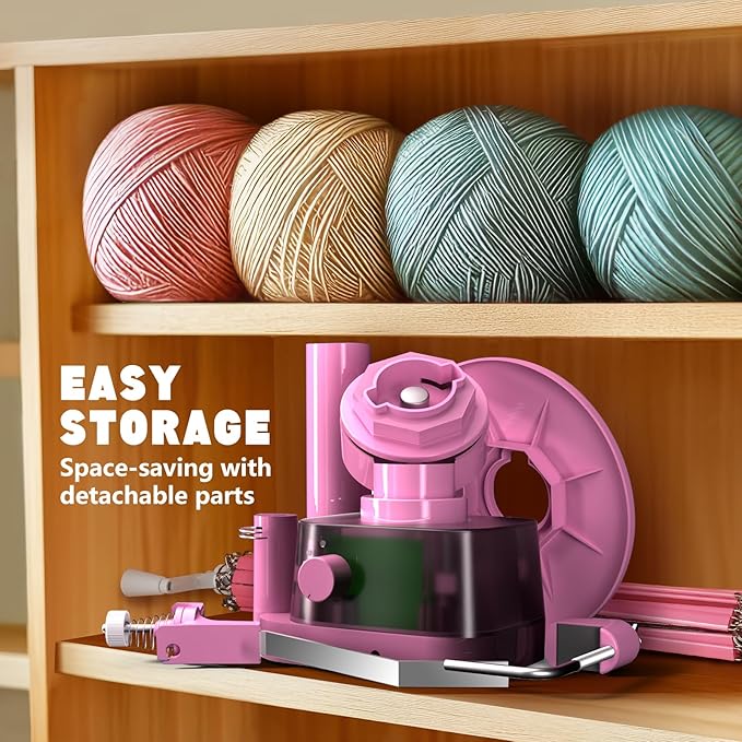 Yarn Winder and Swift, Electric Yarn Ball Winder & Swift Combo for Crocheting, Efficiently Cake with Strong Tension Adjustable Speed Up to 13 oz, Yarn Spinner Wool for Knitting Enthusiast (Pink)