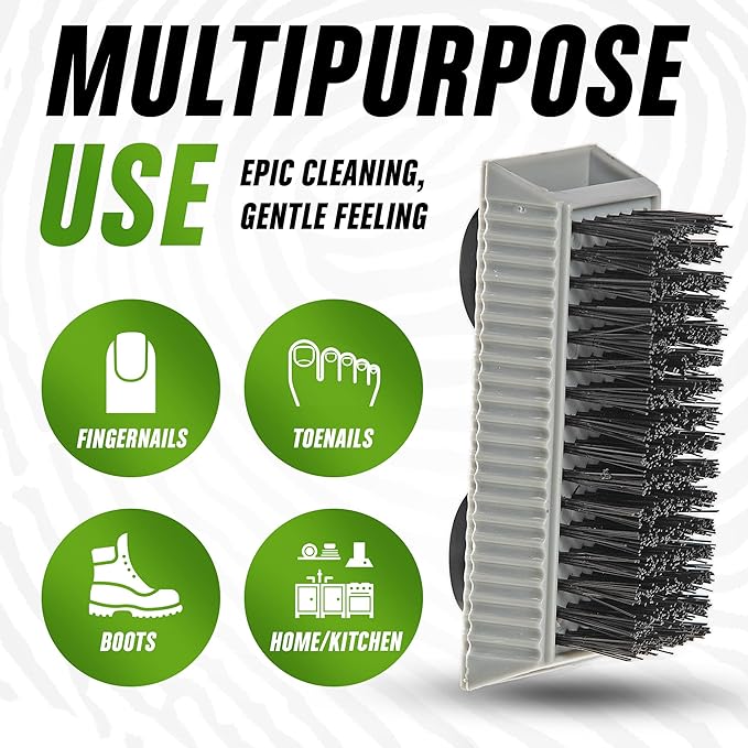 Grip Clean Heavy-Duty Hand Cleaner for Mechanics with Nail Brush - Moisturizing Coconut Oil Hand Cleaner Liquid Hand Soap with Stiff Bristle Nail Brush, Lime Scent – 8 Fl Oz Squeeze Bottle + Brush