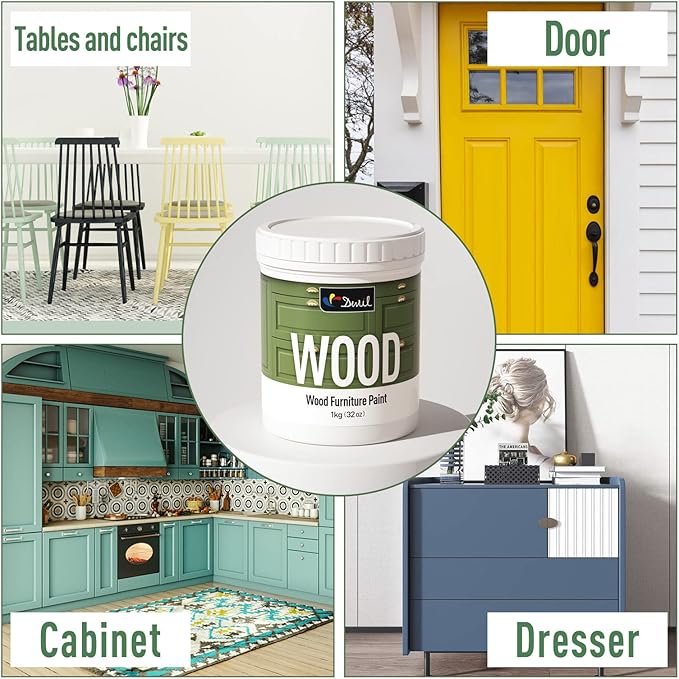 DWIL Matte Finish Furniture Paint - 64 Oz Wood Paint for Cabinets, Doors, Tables, and Dressers Refinishing - Water-Based, Non-Toxic & Odorless, Easy to Apply(Anthracite Gray)-With Tools