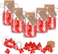 Wettarn 120 Pcs Transparent Red D4 Dice6 Pcs Pot Bottles Plastic Favor Jars with Cork Lids Healing Potion Bottles Polyhedral Dice Set for Party Favors Table Games(Novel Style)