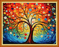 Dooxvey Cross Stitch Kit for Adults Beginners - Stamped Needlepoint Embroidery Kit, 11CT Pattern Colorful Magic Tree, 16x20 Inch